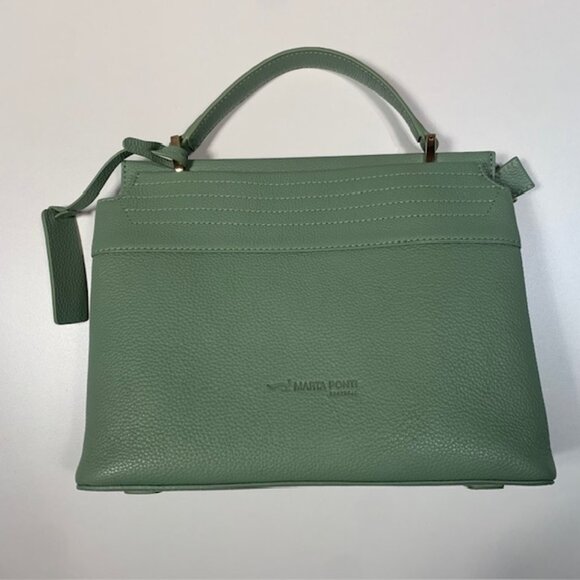 Marta Ponti Portugal Sage Green Leather Satchel NWOT - Picture 2 of 10